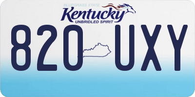 KY license plate 820UXY
