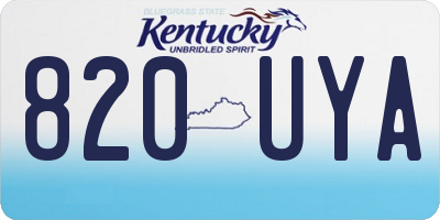 KY license plate 820UYA