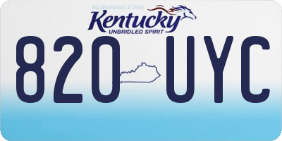 KY license plate 820UYC