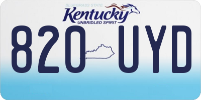 KY license plate 820UYD