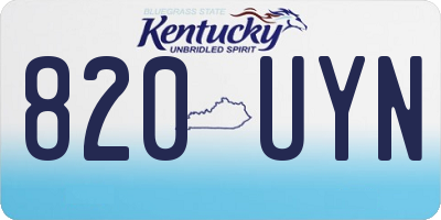 KY license plate 820UYN