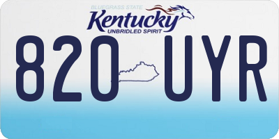 KY license plate 820UYR