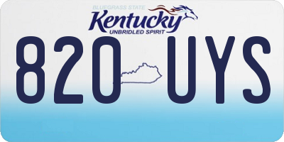 KY license plate 820UYS