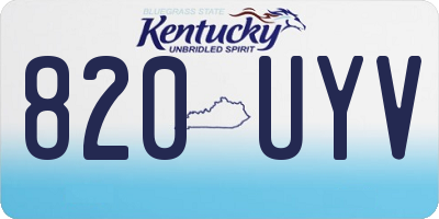 KY license plate 820UYV