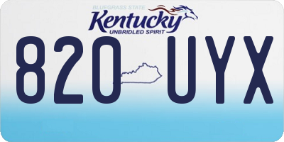 KY license plate 820UYX