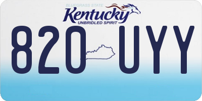 KY license plate 820UYY