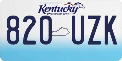 KY license plate 820UZK