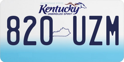KY license plate 820UZM