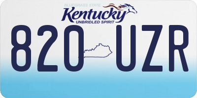 KY license plate 820UZR