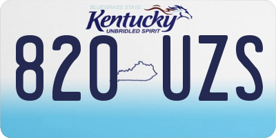 KY license plate 820UZS