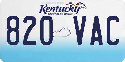 KY license plate 820VAC