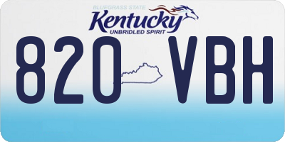 KY license plate 820VBH