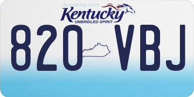 KY license plate 820VBJ