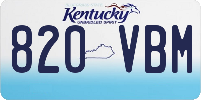 KY license plate 820VBM