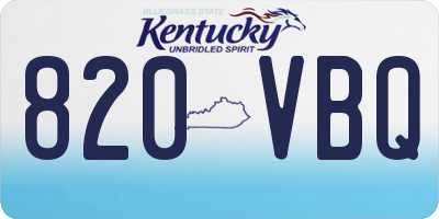 KY license plate 820VBQ