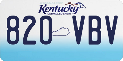 KY license plate 820VBV