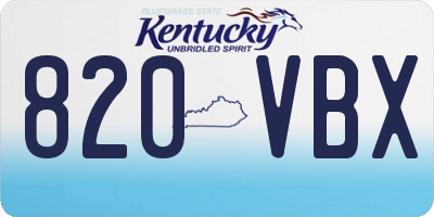 KY license plate 820VBX