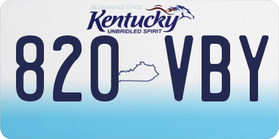 KY license plate 820VBY