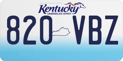KY license plate 820VBZ