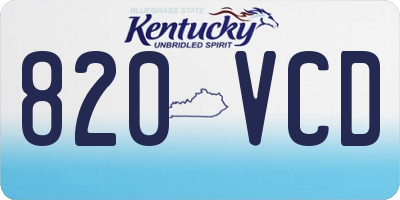 KY license plate 820VCD