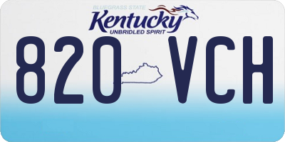 KY license plate 820VCH