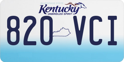 KY license plate 820VCI