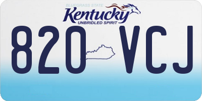 KY license plate 820VCJ