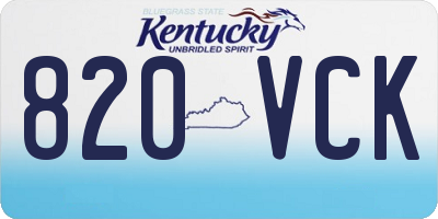 KY license plate 820VCK