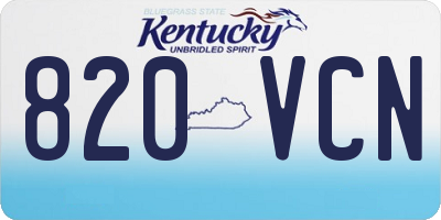 KY license plate 820VCN