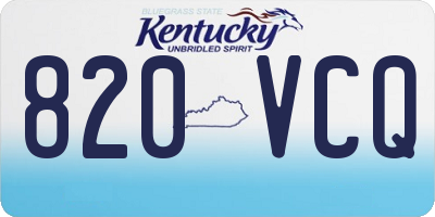 KY license plate 820VCQ