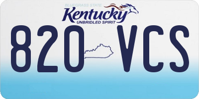 KY license plate 820VCS
