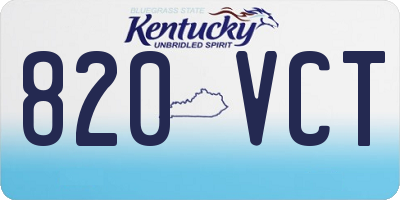 KY license plate 820VCT