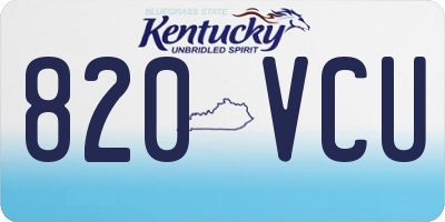 KY license plate 820VCU