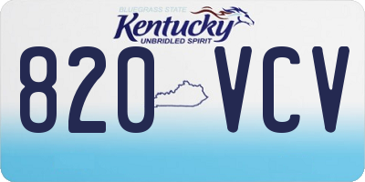 KY license plate 820VCV