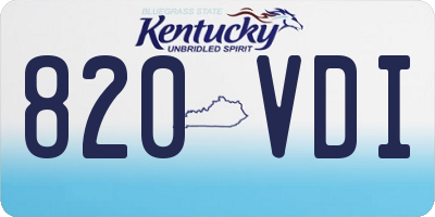 KY license plate 820VDI