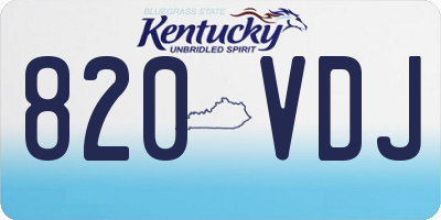 KY license plate 820VDJ