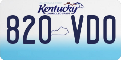 KY license plate 820VDO