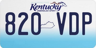 KY license plate 820VDP