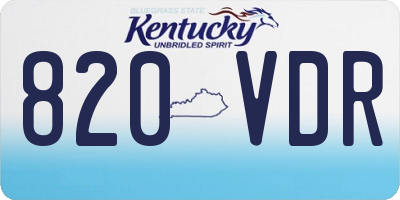 KY license plate 820VDR