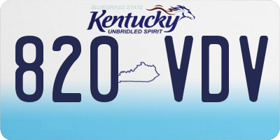 KY license plate 820VDV