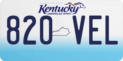 KY license plate 820VEL