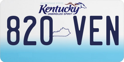 KY license plate 820VEN