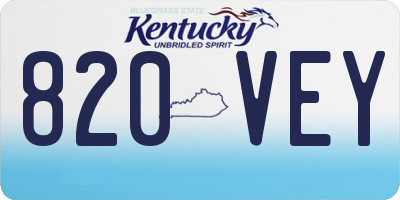 KY license plate 820VEY