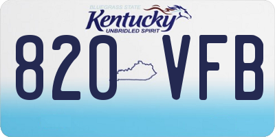 KY license plate 820VFB
