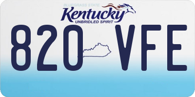 KY license plate 820VFE