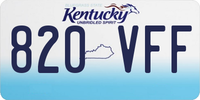 KY license plate 820VFF