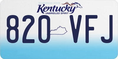 KY license plate 820VFJ