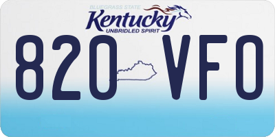 KY license plate 820VFO