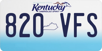 KY license plate 820VFS