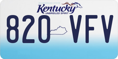 KY license plate 820VFV